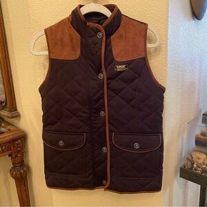 NWT~BJACKET Brown Quilt Faux Suede Trim Urban Outdoor Vest Size Small